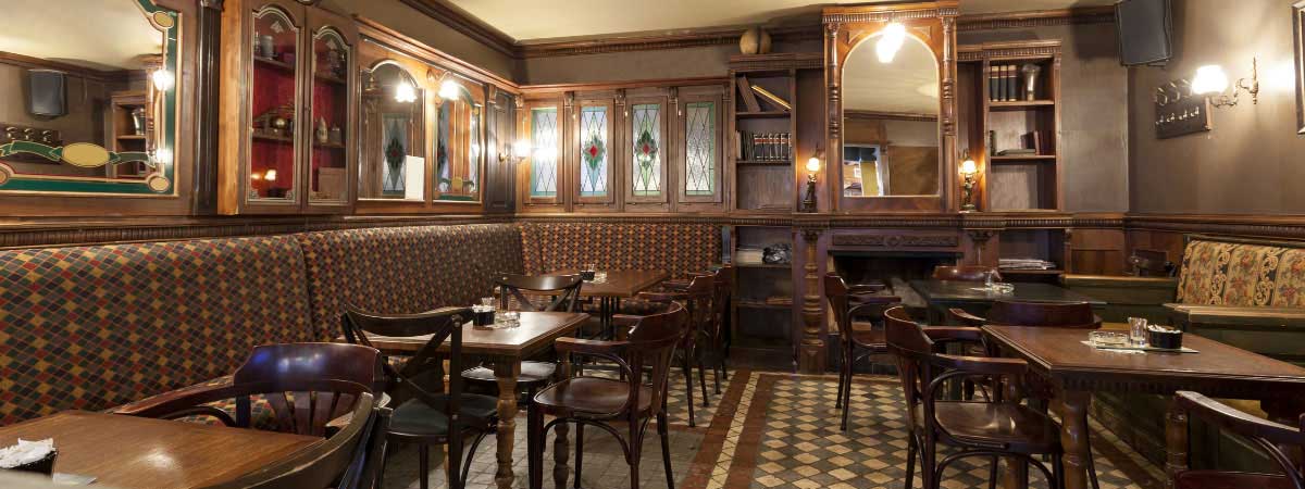 Inside of a traditional pub