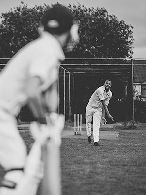 cricket club charity grants bowler using equipment